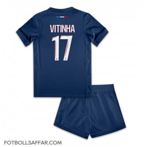 Paris Saint-Germain Vitinha #17 Hemmadräkt Barn 2024-25 Kortärmad (+ Korta byxor)